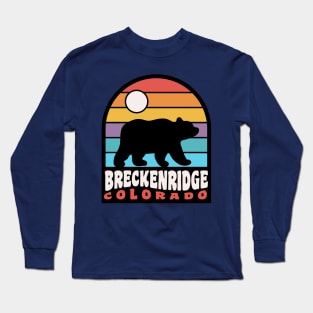 Breckenridge Colorado Bear Badge Retro Sunset Long Sleeve T-Shirt